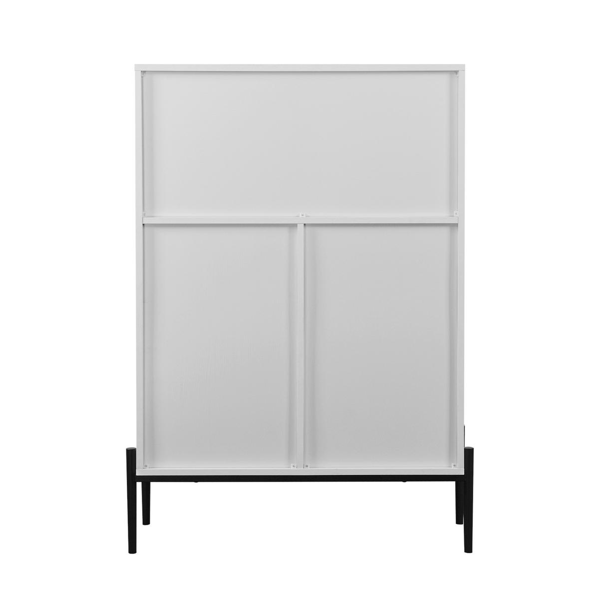KOMODA z dřevotřísky 85x40x120 cm bílá s nastavitelnými policemi a velkým úložným prostorem - bílá, kompozitní dřevo (85/120/40cm) - Modfu
