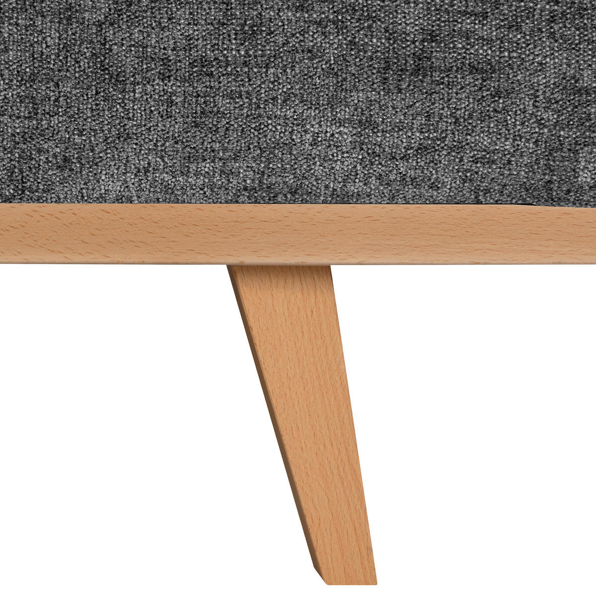 POLSTERHOCKER - Dunkelgrau/Buchefarben, Buchenholz/Textil (85/43/60cm) - home24