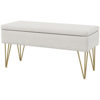 SITZBANK Dirk Creme 100/40/49 cm - Creme, Textil/Metall (100/40/49cm) - Jamb