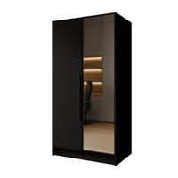 FLÜGELTÜRENSCHRANK LUSSO - Schwarz, Holzwerkstoff (102/200/51cm) - Meblini