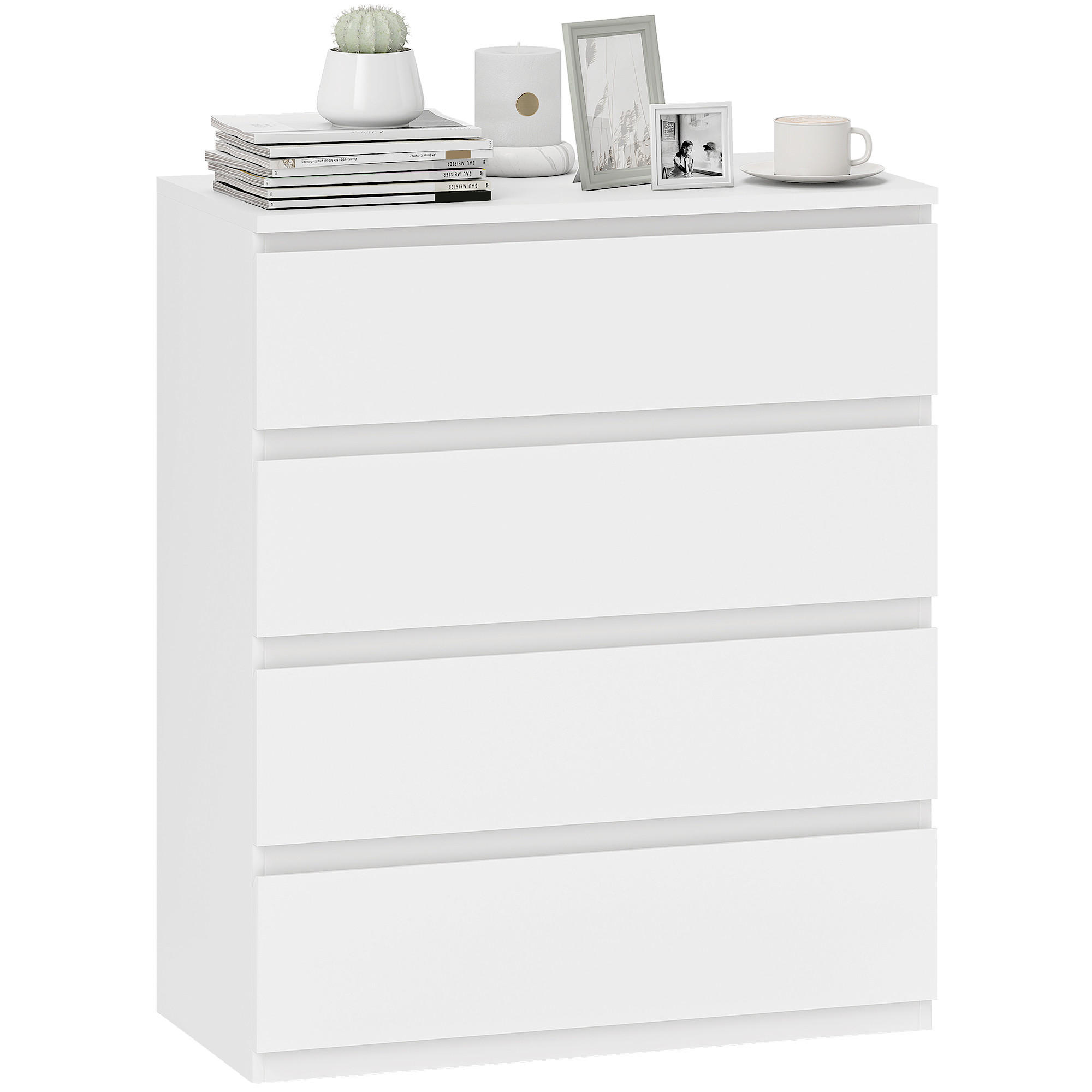 KOMMODE Weiß 80/39/95 cm - Weiß, Holzwerkstoff (80/95/39cm) - PANGIVO
