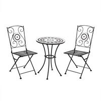 BISTRO-SET PARIS Mosaik Schwarz - Schwarz, Metall - SVITA