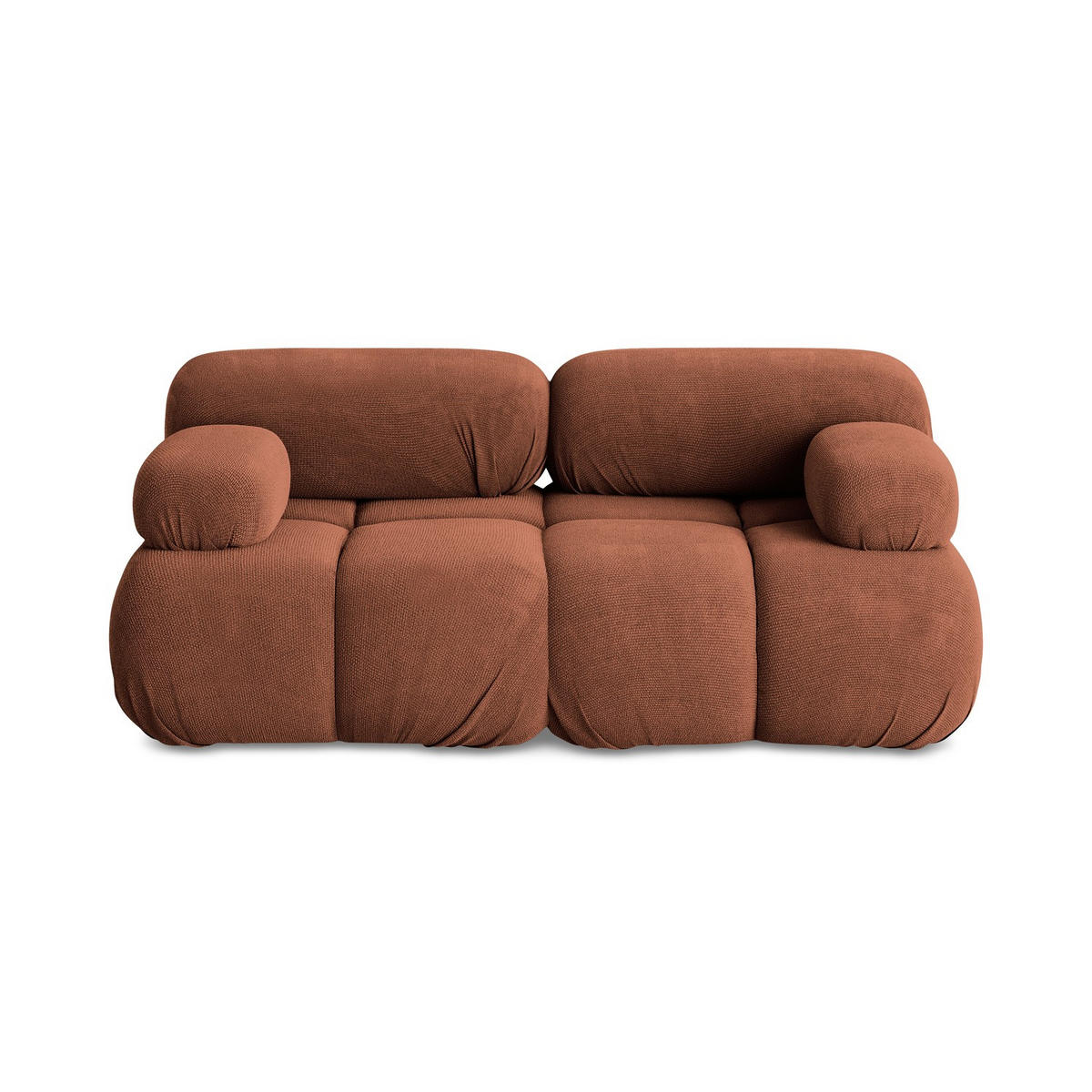 2-SITZER-SOFA Chenille Stoff Orange - Terracotta/Schwarz, Kunststoff/Textil (190/70/96cm) - LaMiaSofa
