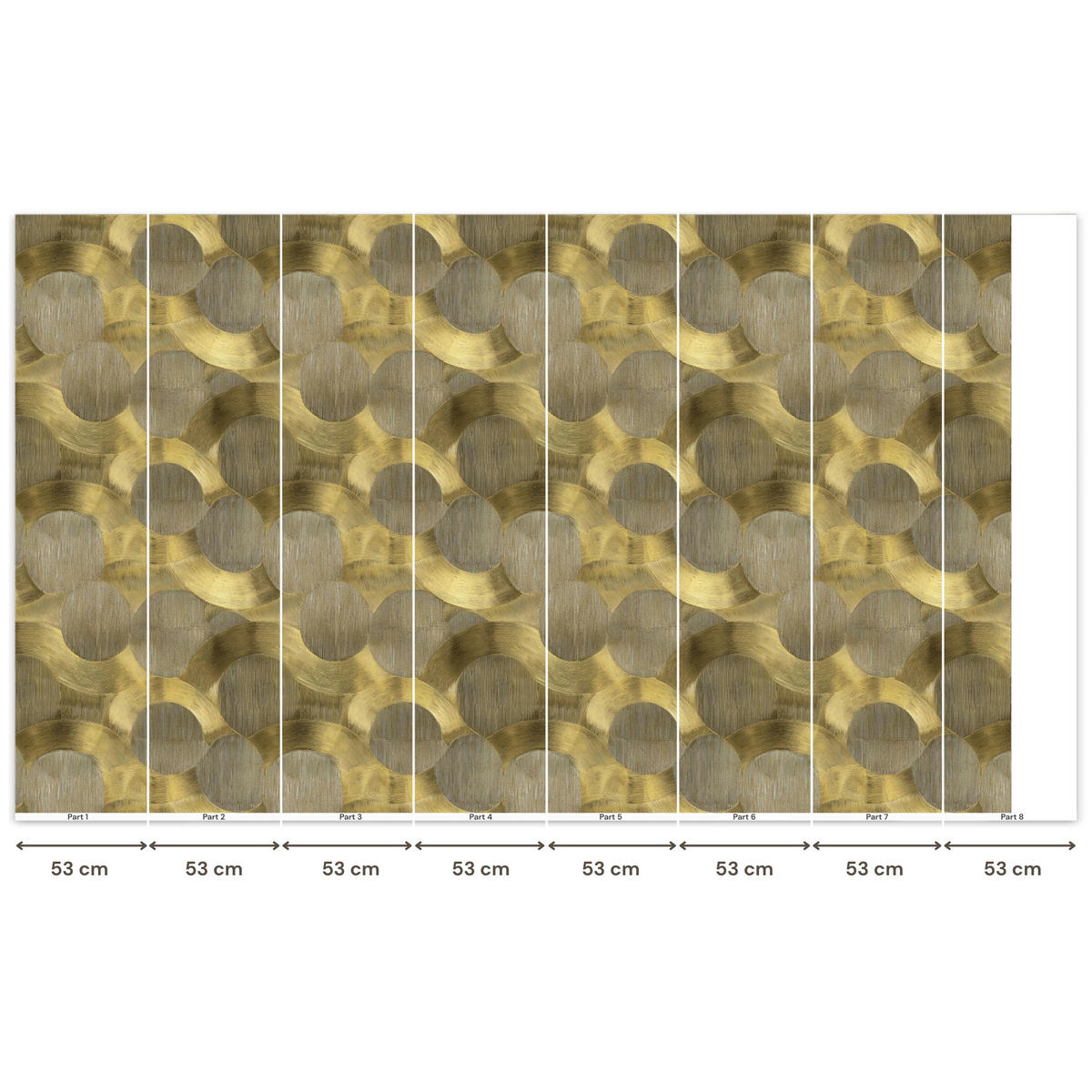 TAPETE - Modern - Geometrisch - Gold - 450x260 cm - Goldfarben, Papier (450/260cm) - OnlyWow