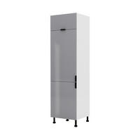 KÜHLSCHRANKUMBAUSCHRANK – 60 cm – KU-S60L – Lunara – Grau Hochglanz - Grau, Holzwerkstoff (60/203/56cm) - hi-markt