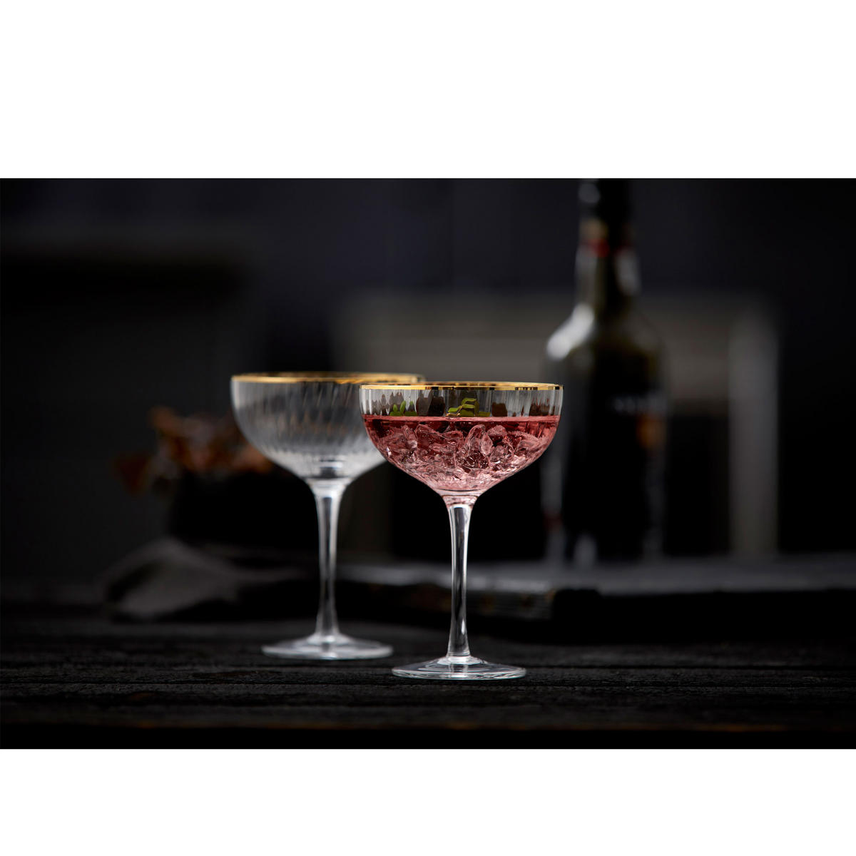 COCKTAILGLAS Palermo Gold 4er Set, Glas mit Goldkante, Klar, 315 ml - Transparent, Glas (0.32L) - Lyngby Glas