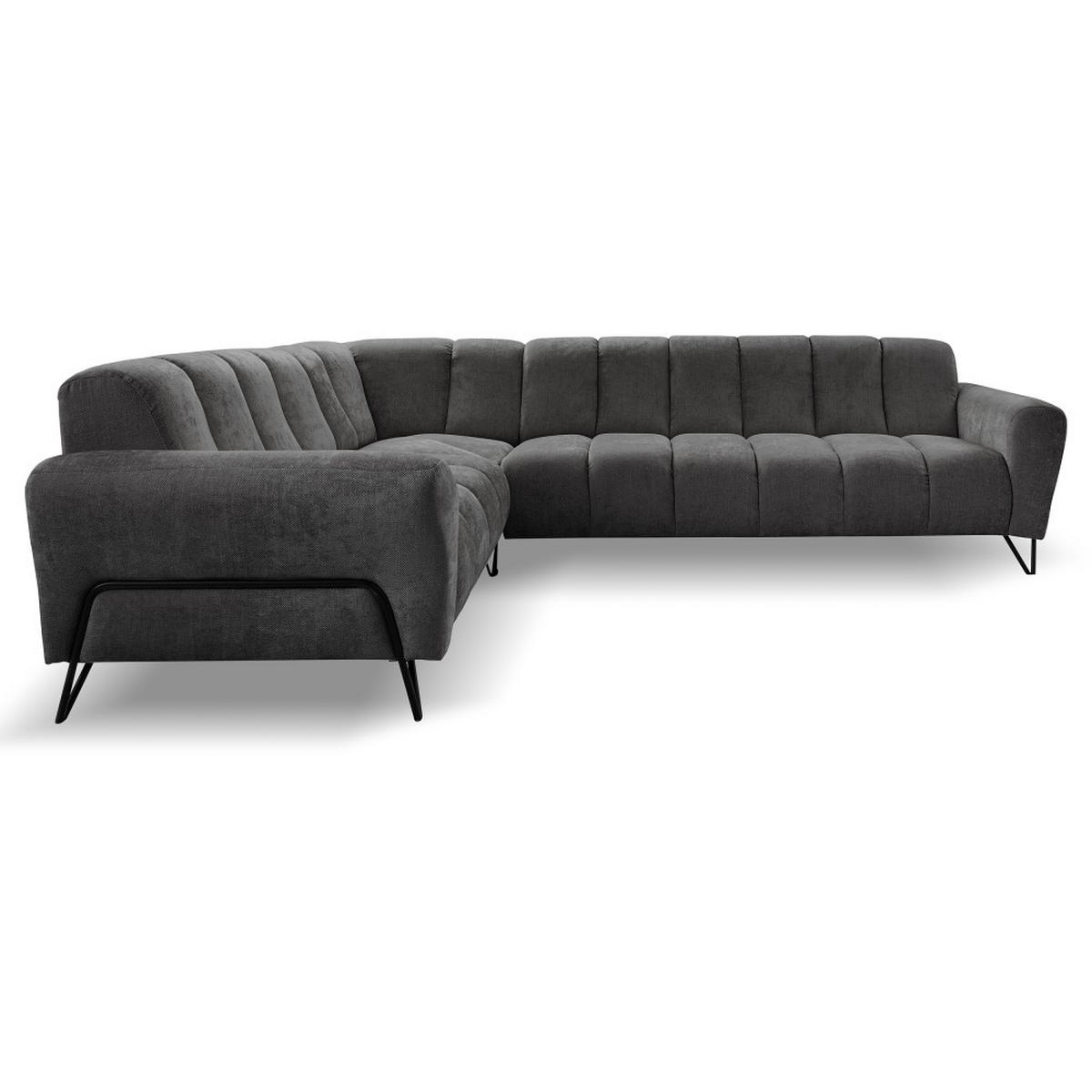 ECKSOFA Volare ohne Schlaffunktion Anthrazit links - Anthrazit/Schwarz, Textil/Metall (295/235cm) - Beautysofa