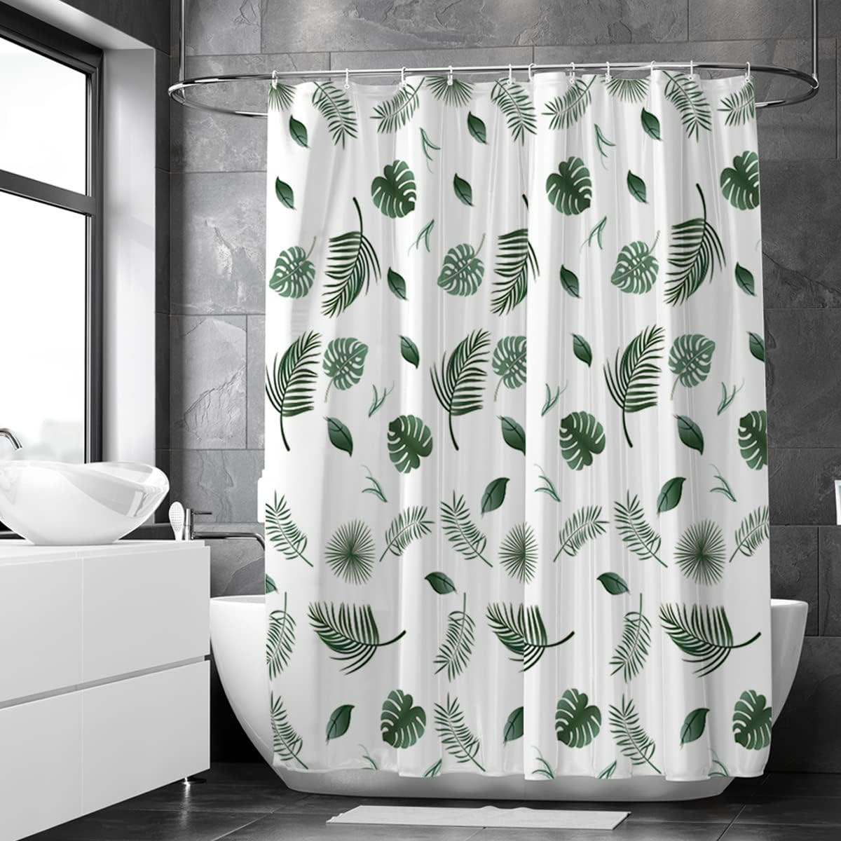 DUSCHVORHANG PEVA 120 x 200 cm mit Haken Edelstahl schimmelresistent wasserdicht - Weiß, Kunststoff (200/120cm) - MCBOSON
