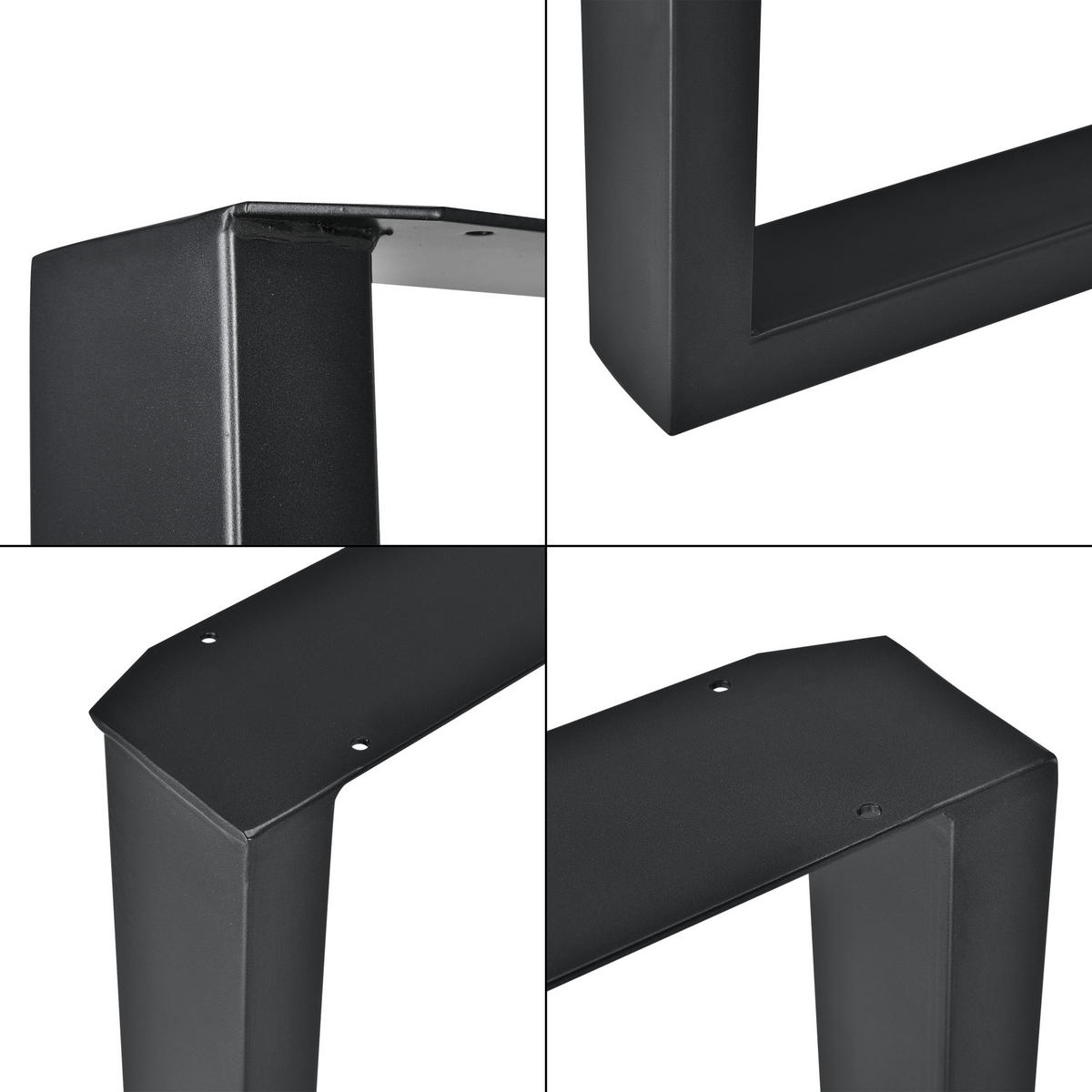 SADA STOLOVÝCH NOH 2 KS Makers - černá, kov (30/43/8cm) - [en.casa]