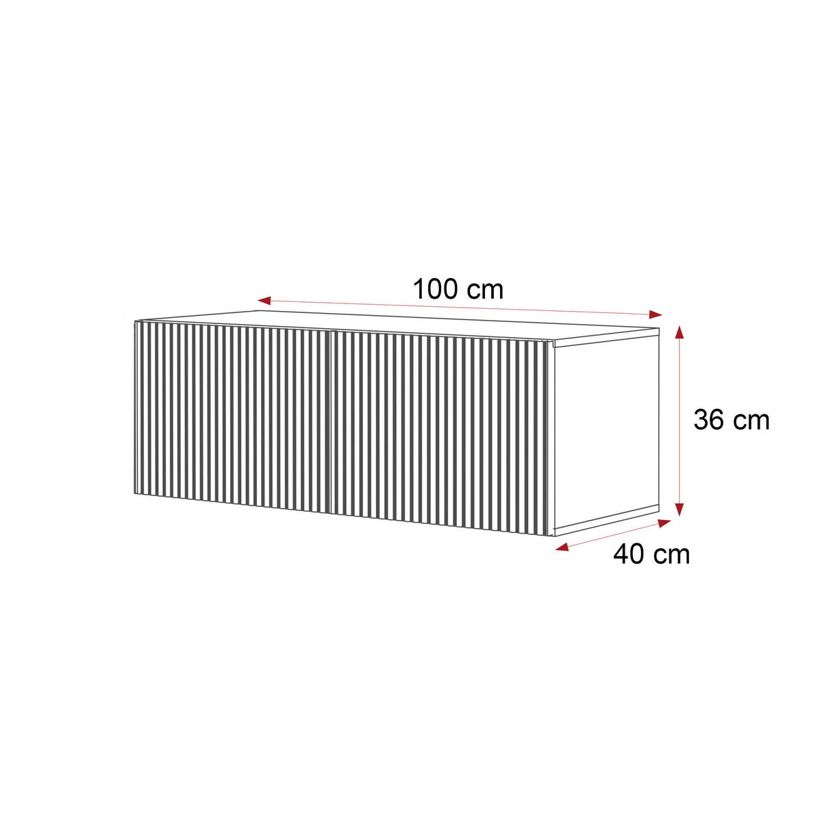 TV-LOWBOARD ANGEL Kaschmir hängend mit LED-Beleuchtung 100 cm - Kaschmir, Holzwerkstoff (100/36/40cm) - Idohome