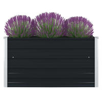 HOCHBEET 100/100/45 Cm Verzinkter Stahl Anthrazit - Anthrazit, Metall (100/45/100cm) - vidaXL