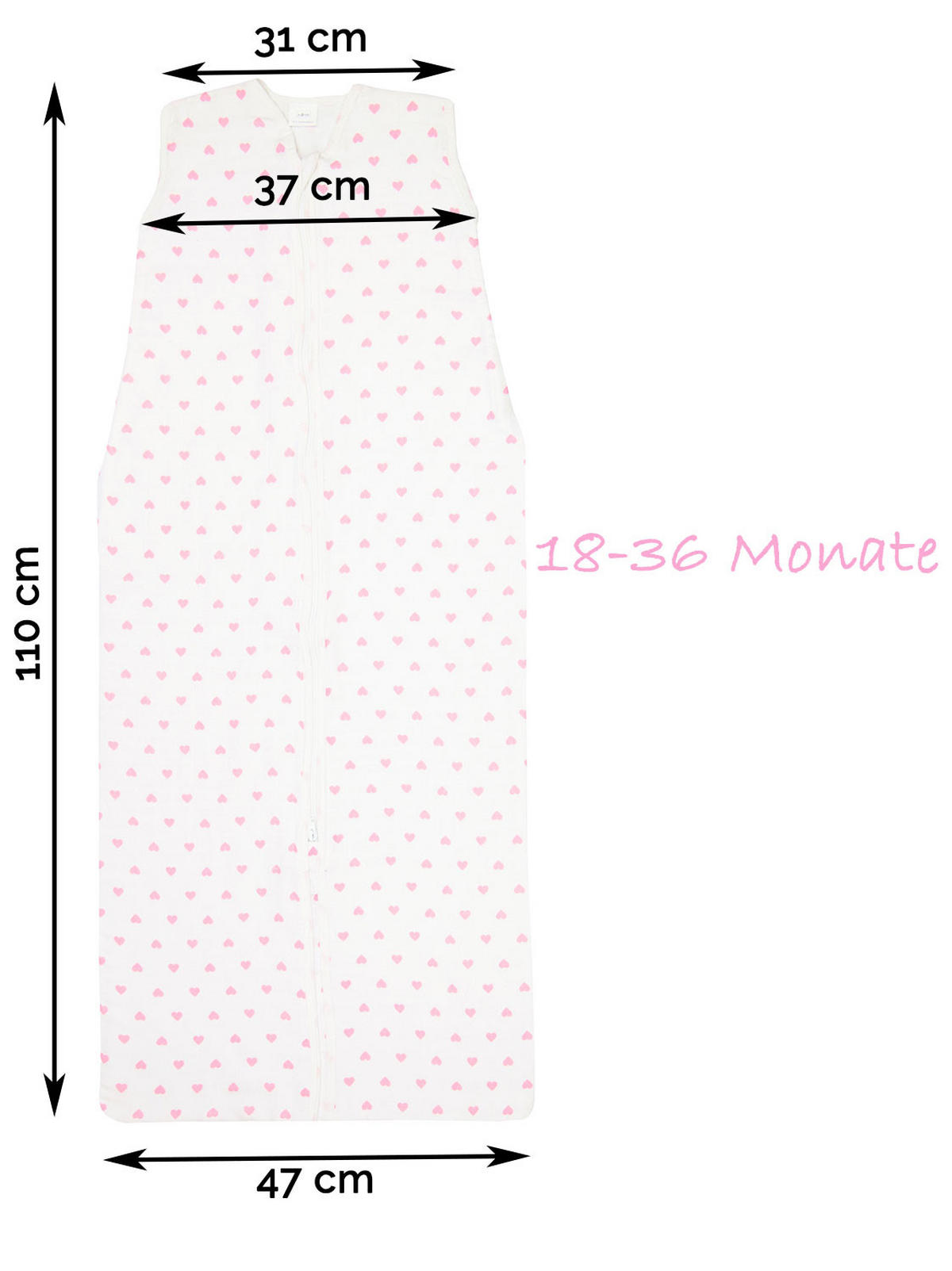 BABYSCHLAFSACK, 110 cm, 100% Baumwolle, bunt - Weiß, Textil (25/110cm) - Zollner