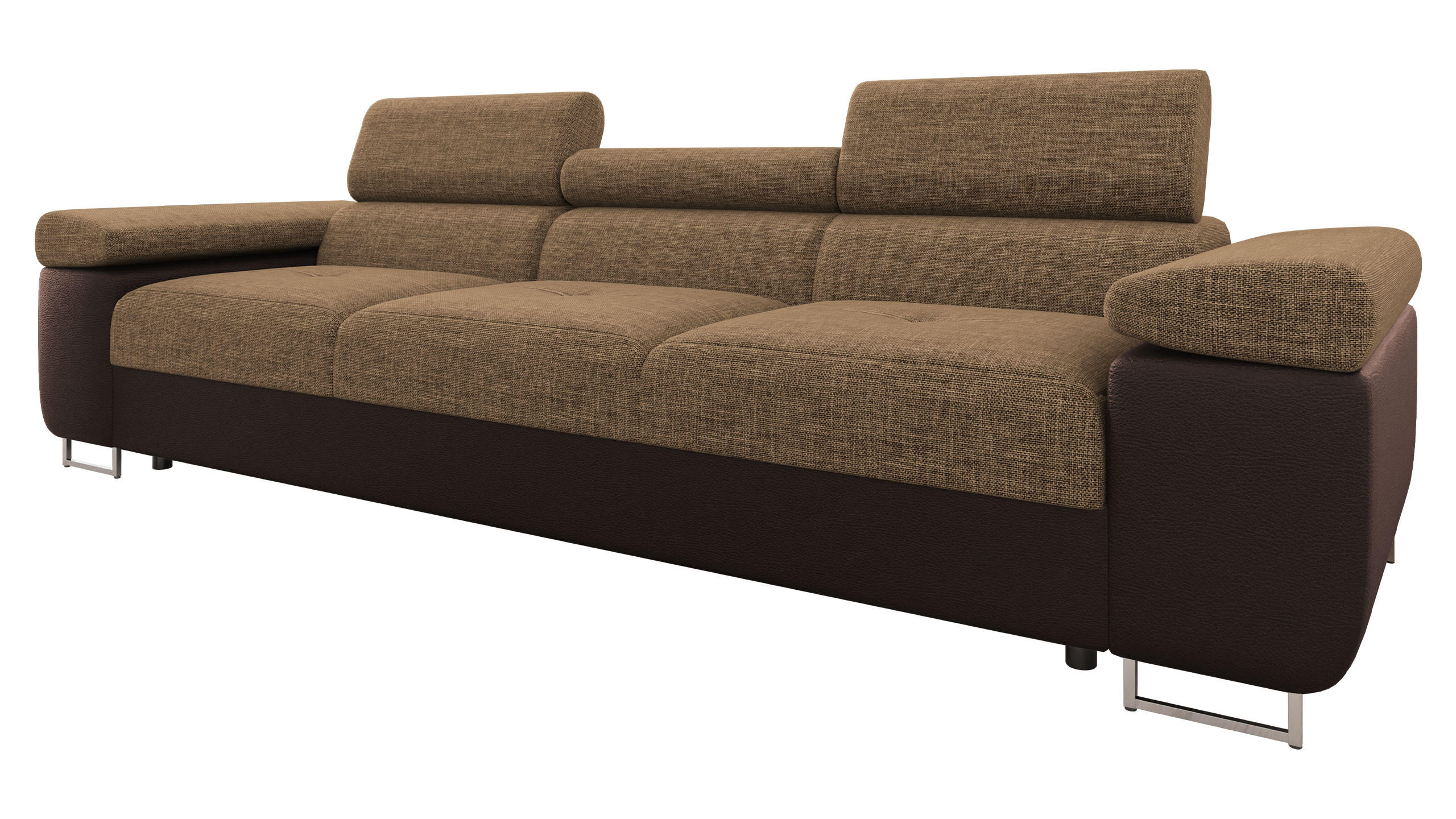 SOFA Torezio 3 - Braun, Holz/Textil (263/90/102cm) - MIRJAN24