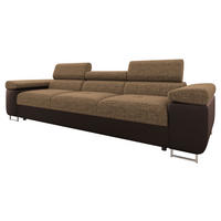 SOFA Torezio 3 - Braun, Holz/Textil (263/90/102cm) - MIRJAN24