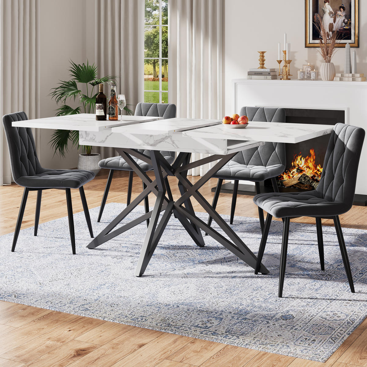 AUSZIEHTISCH Weiß 120-160/80/66.1 cm - Weiß, Holz (80/120/76cm) - PANGIVO