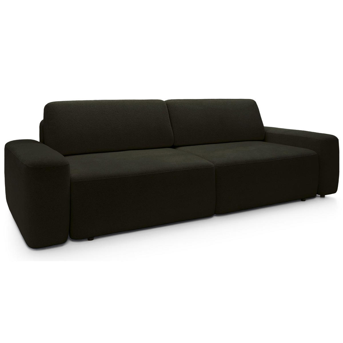 3-SITZER SOFA Baleo Olivgrün Chenille-Bezug - Schwarz/Olivgrün, Kunststoff/Textil (257/82/105cm) - Selsey