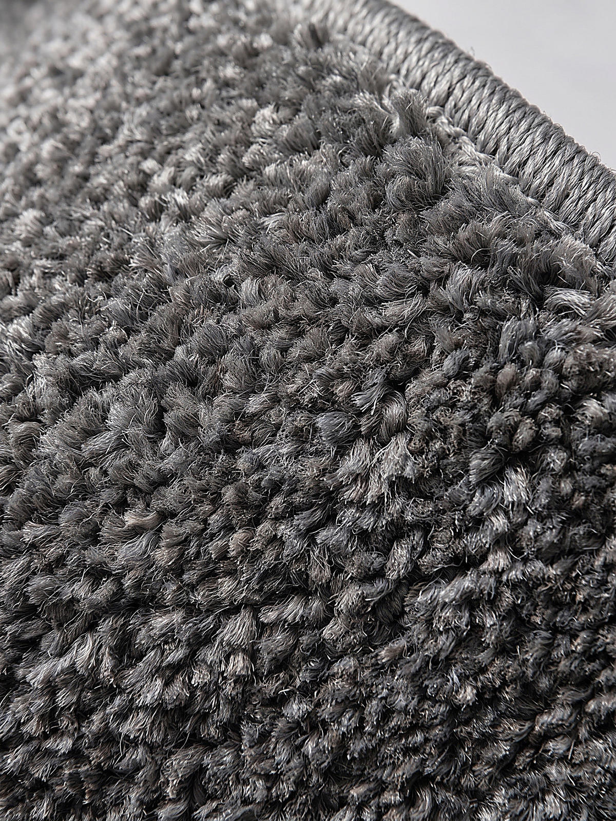 TEPPICH Hochflor BORMIDA Uni Polypropylen Anthrazit 60 x 110 cm - Anthrazit, Textil (60/110cm) - KADIMA DESIGN