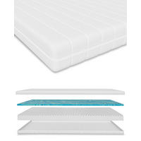 GELMATRATZE Höhe 15 cm 7-Zonen Kaltschaummatratze 200 x 200 cm - Weiß, Textil (200/200cm) - Schlaftroll