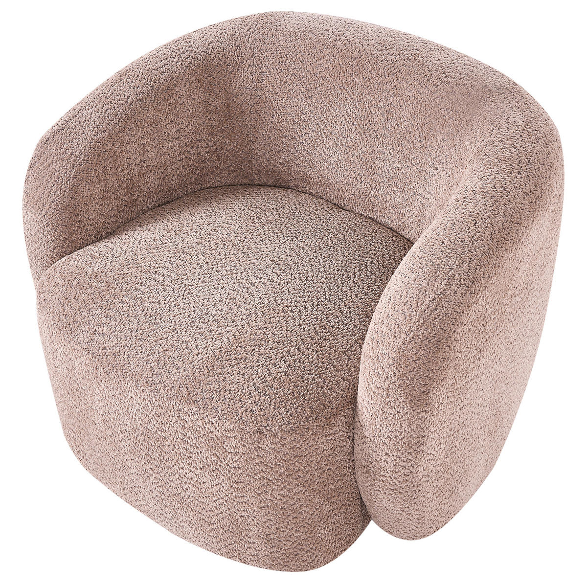 DREHSESSEL drehbar Stoff Taupe Tore - Taupe, Textil (85/67/80cm) - Beliani