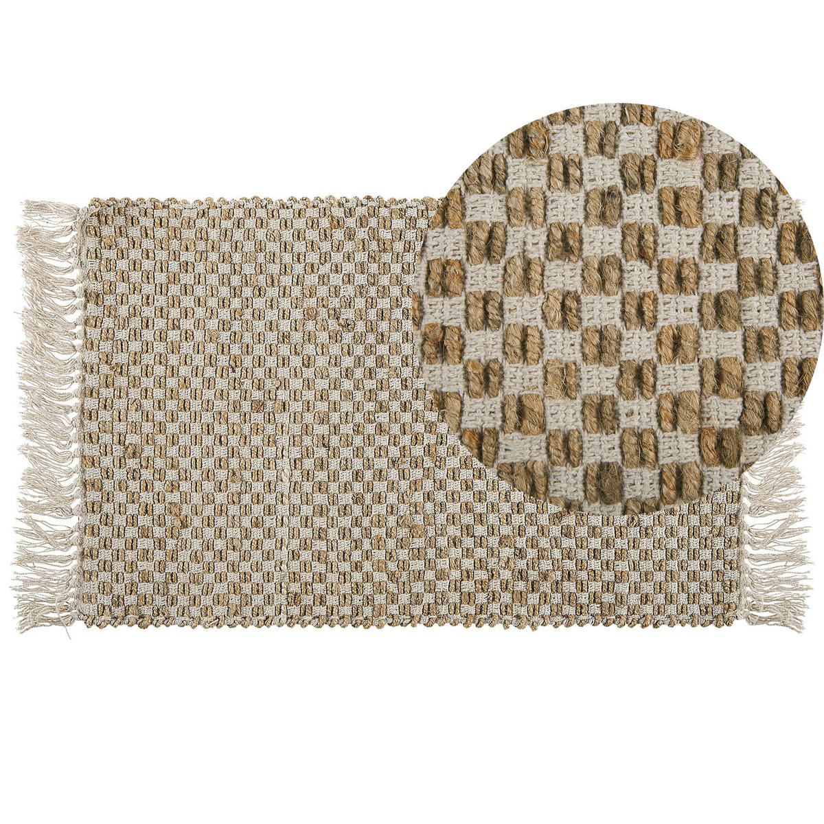 KURZFLOR-TEPPICH Zerdali 80/50 cm - Beige, Naturmaterialien (50/80cm) - Beliani