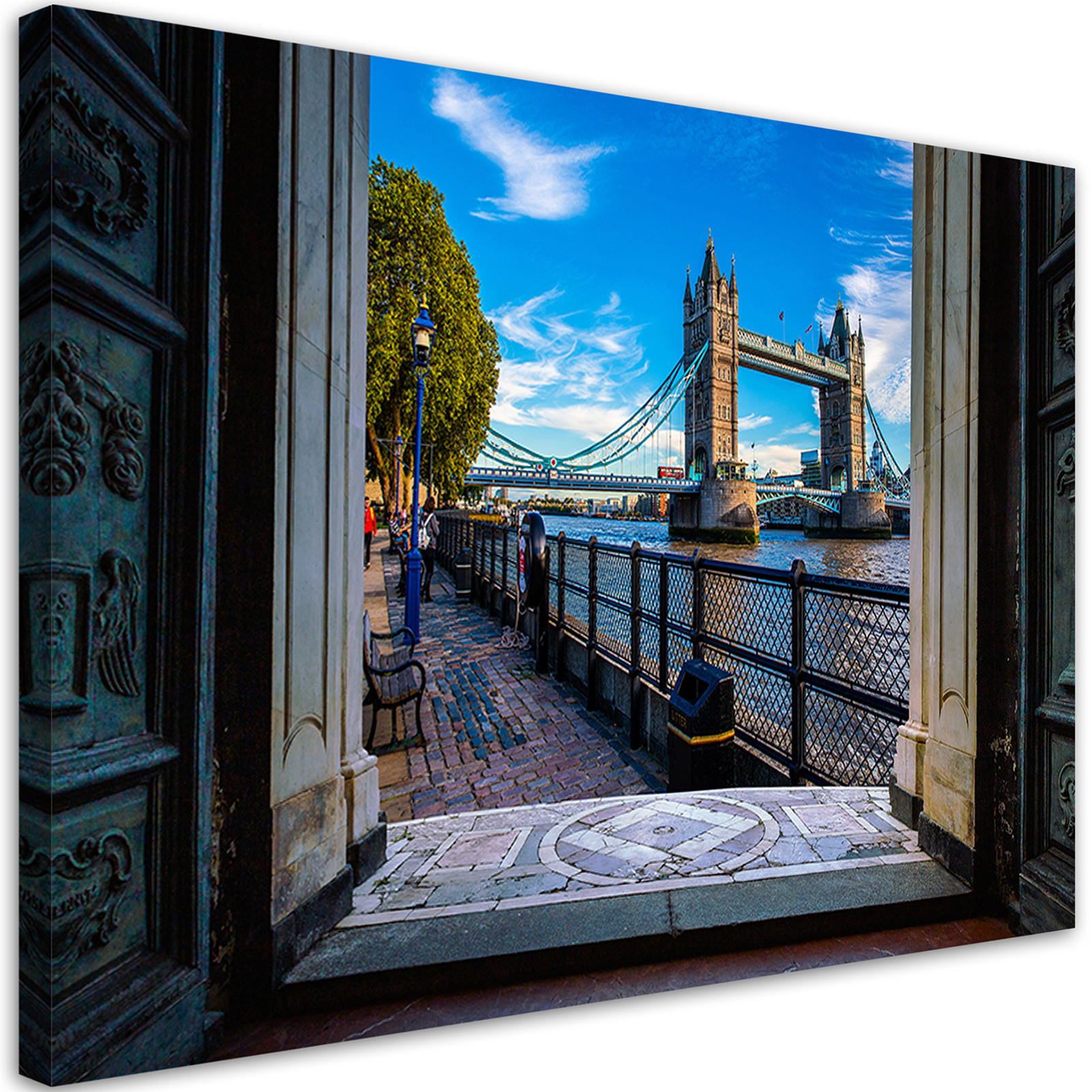 WANDBILD ansicht der tower bridge - Blau, Textil (60/40cm) - Feeby