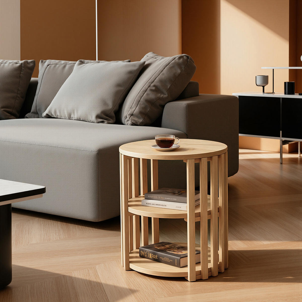 BEISTELLTISCH Rund, 40 x 40 x 48cm - Naturfarben, Holz (40/40/48cm)