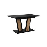ESSTISCH BORSEN Ausziehbar 120 - 160 / 80 x 76 cm - Eiche Wotan/Schwarz, Holz (120/80/76cm) - MASSENO
