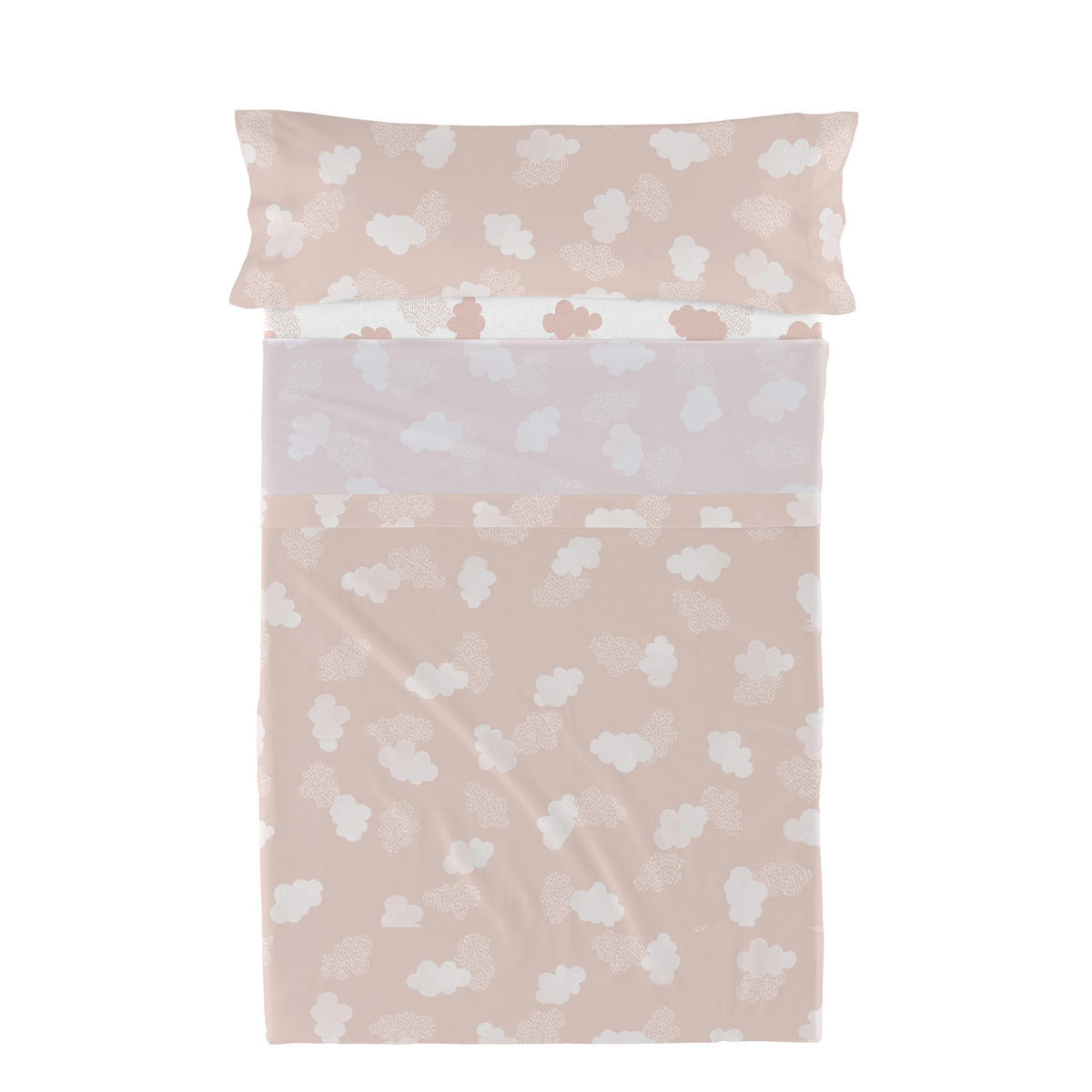 OBERLAKEN set 2 teiliges Clouds Rosa 180x270 cm (Komfortgrösse) - Pink, Textil (180/270cm) - Happy Friday