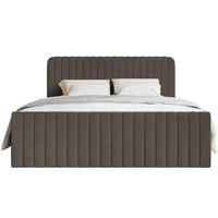 BOXBETT Saliano mit Topper und Samtbezug Braun, 180x200 cm - Braun, Kunststoff/Textil (180/200cm) - Selsey