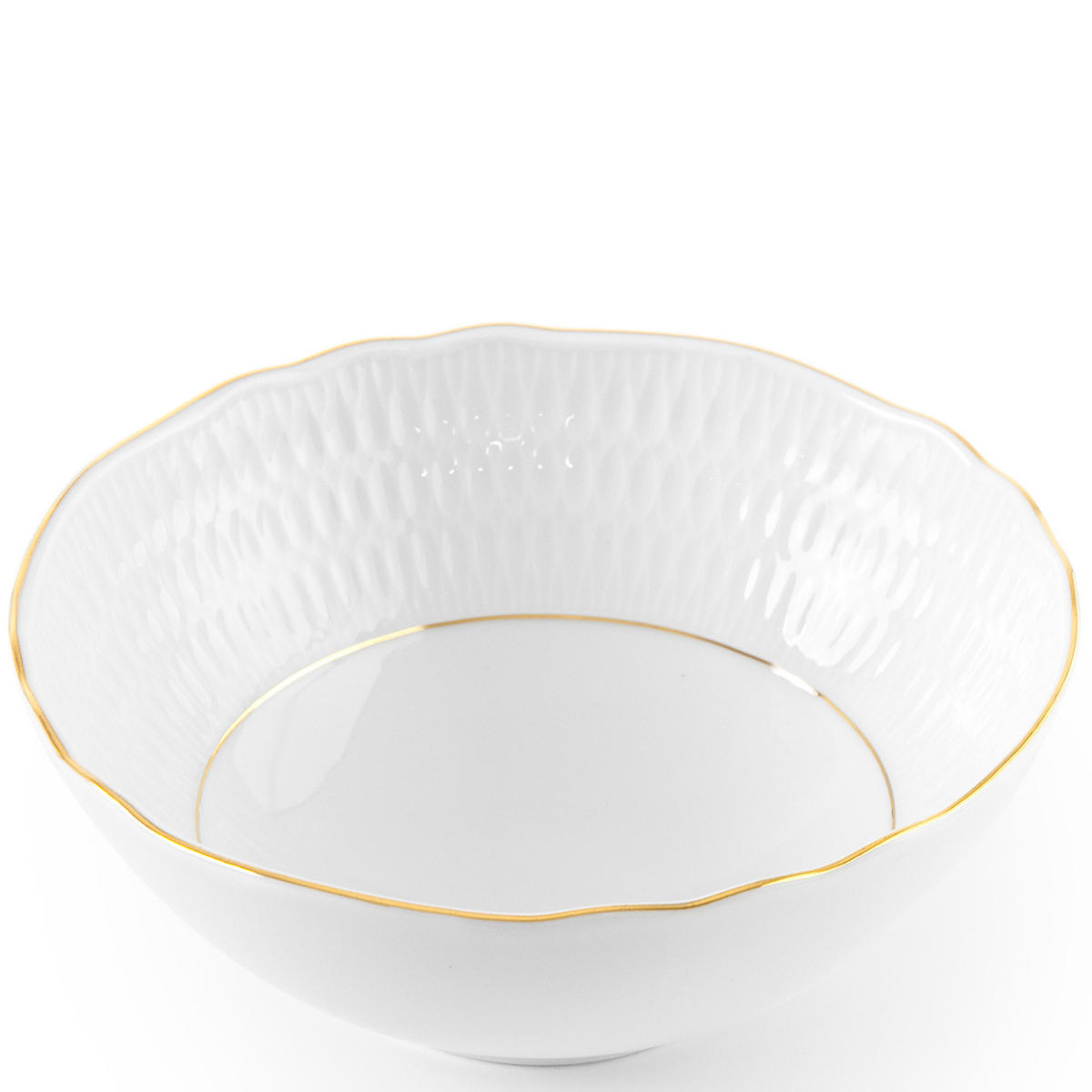 SALATSCHÜSSEL-SET CMIELOW SOFIA GOLD 6-tlg aus Porzellan - Weiß, Keramik - KONSIMO®