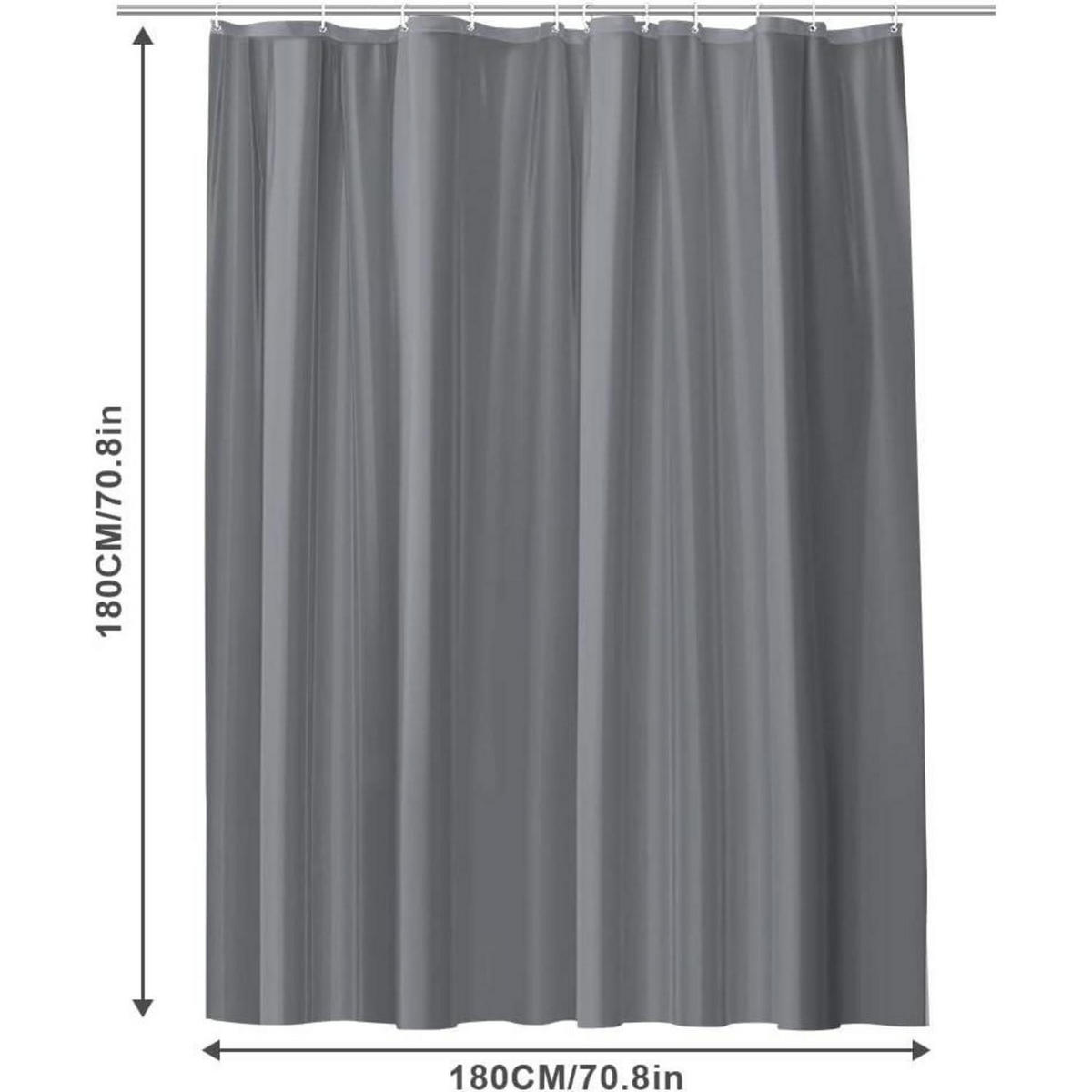 DUSCHVORHANG 180 x 180 cm Grau - Grau, Kunststoff (180/180cm)