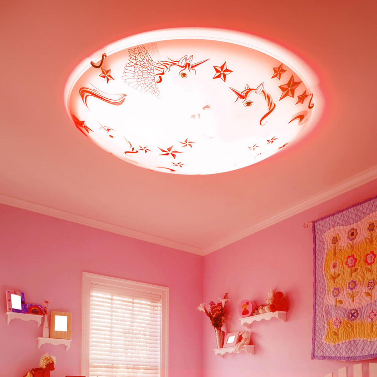 LED DECKENLEUCHTE Metall Rosa - Rosa, Glas (40/40/10cm) - Globo Lighting