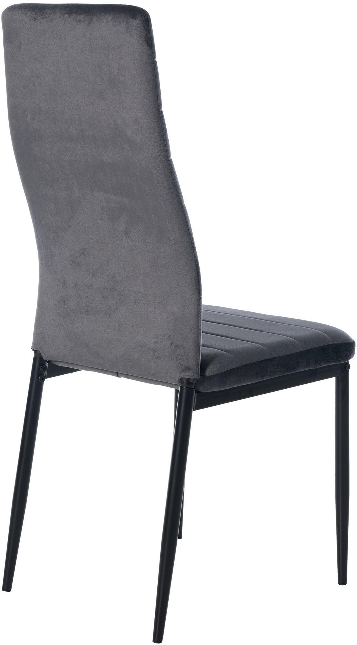 STUHL Samt grau - Grau, Textil/Metall (41.5/99/40cm) - CLP