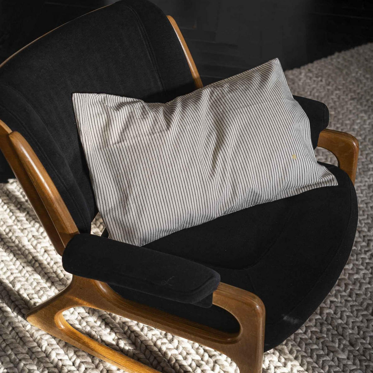 KISSENBEZUG Léonie kaviar 50 x 70 cm - Schwarz, Textil (70/50cm)