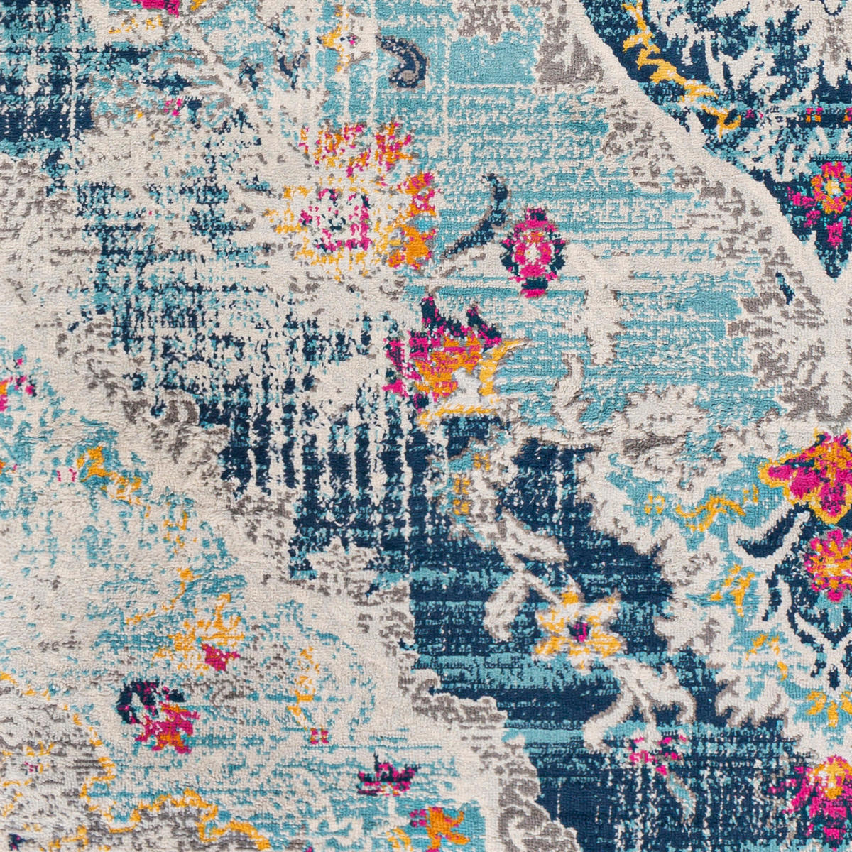 VINTAGE-TEPPICH Rund Ø 160 cm Blau - Blau, Textil (160/160cm) - LIVABLISS