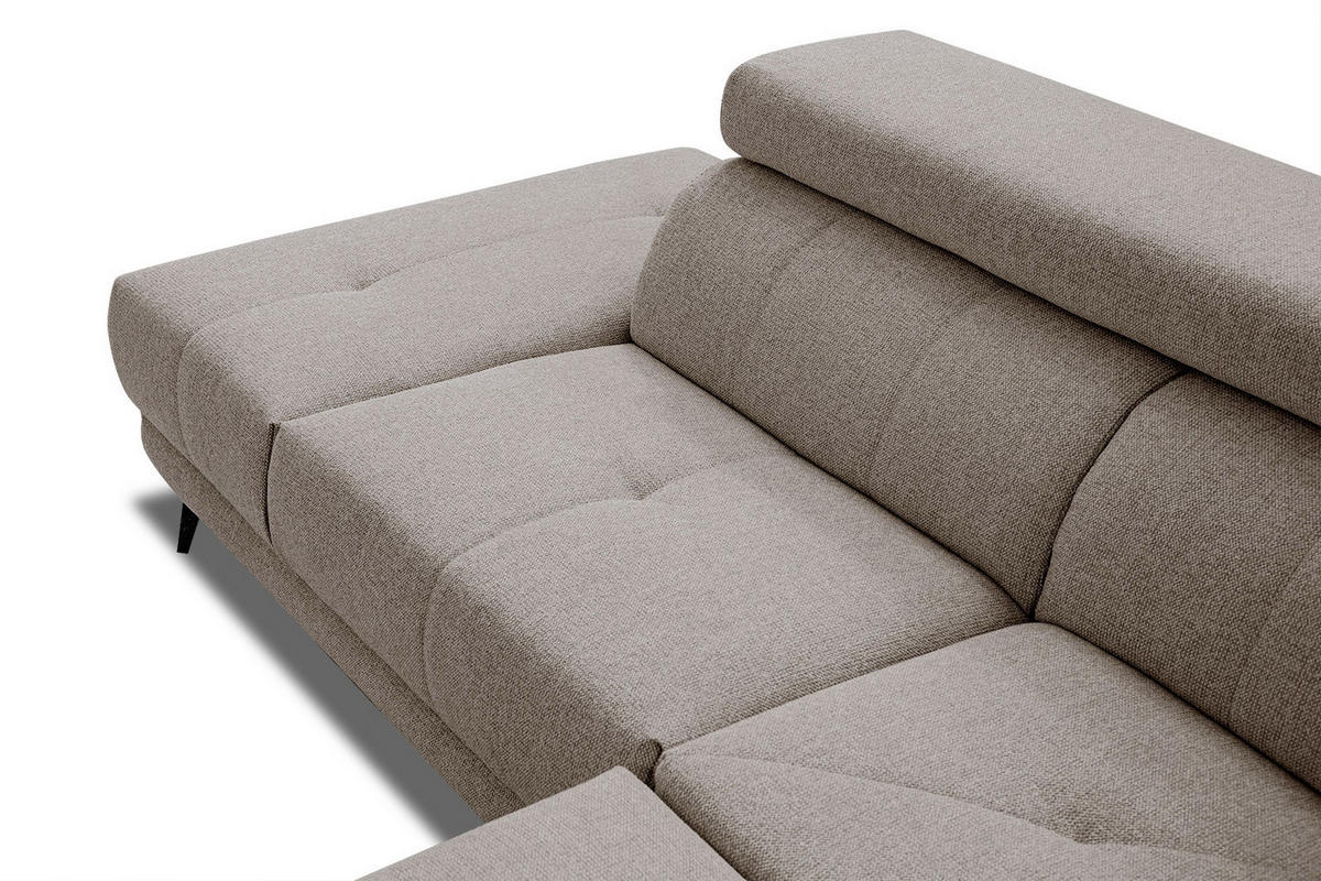 ECKSOFA MORELLO 5-Sitzer, taupe - Taupe/Schwarz, Holzwerkstoff/Textil (158/269cm) - Courtois Laville