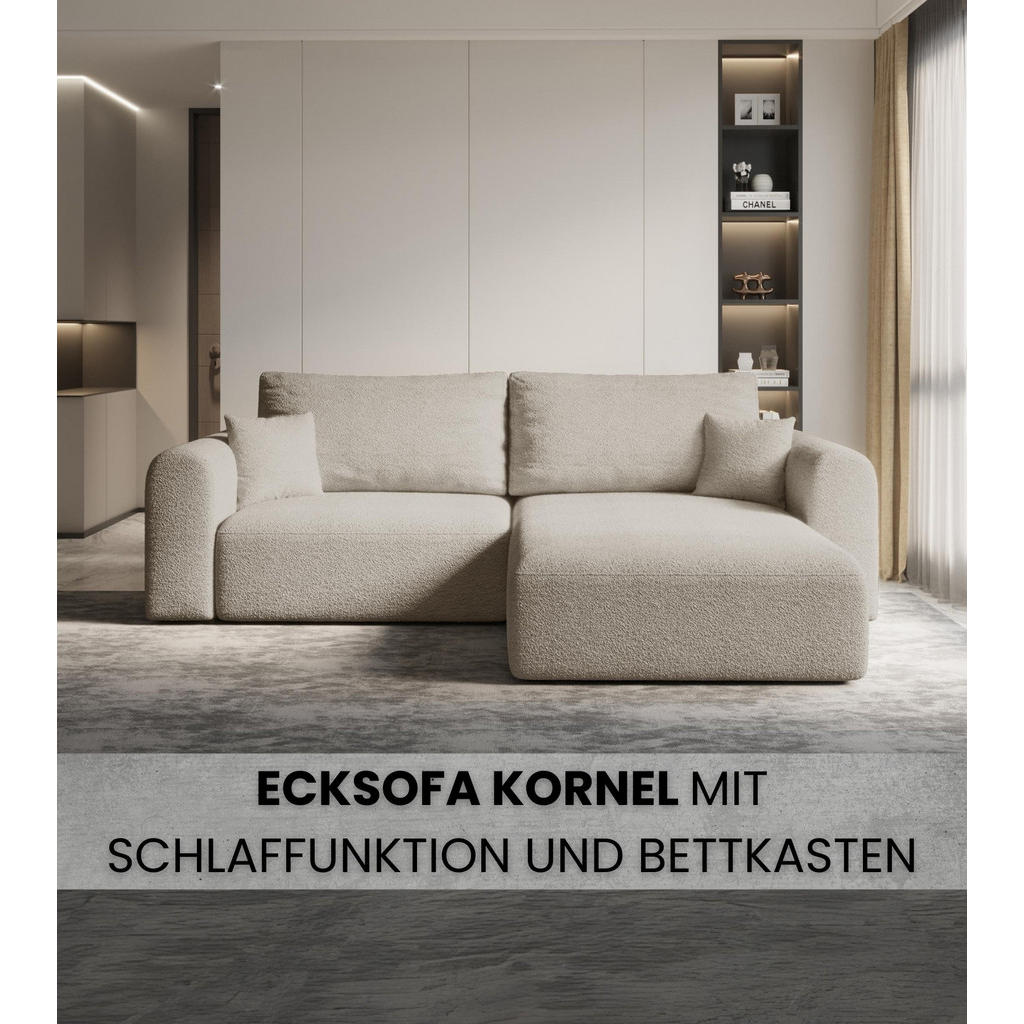 Thumbnail - Bromarkt Ecksofa, Beige, Textil, 3-Sitzer, L-Form,L-Form, 248x165 cm, Wohnzimmer, Sofas & Couches, Wohnlandschaften, Eck...