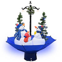 WEIHNACHTSBAUM Mit Schnee Und Schirm-Fuss Blau 75 Cm Pvc - Blau, Kunststoff (75cm) - vidaXL
