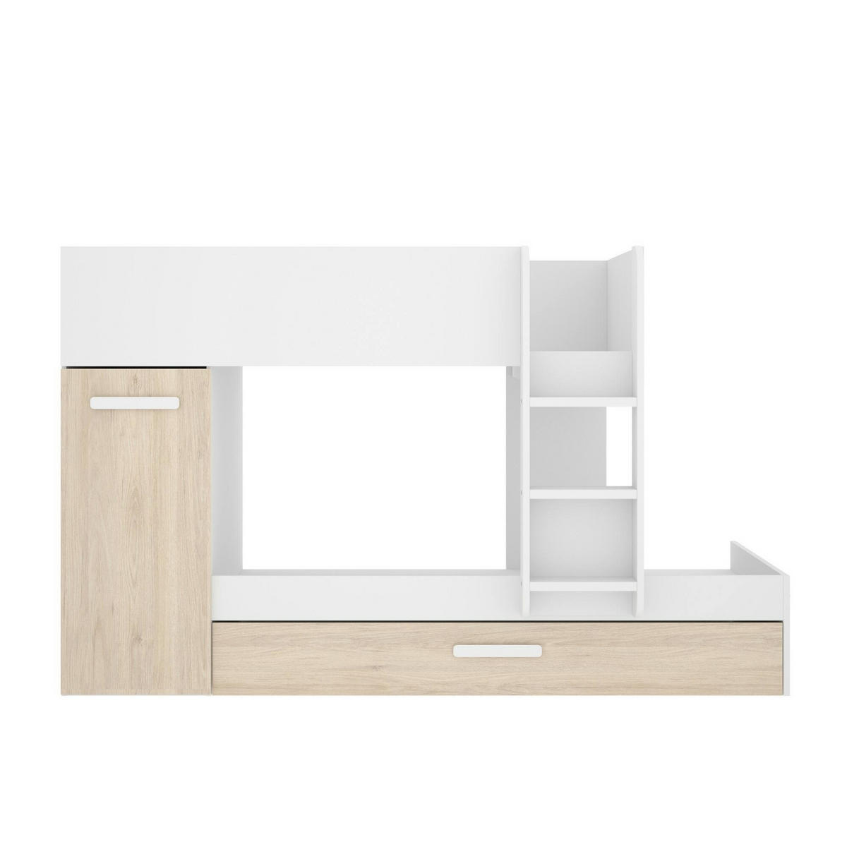 SCHLAFZIMMER Eiche, Weiß 112/244/150 cm - Weiß, Holzwerkstoff - DMORA