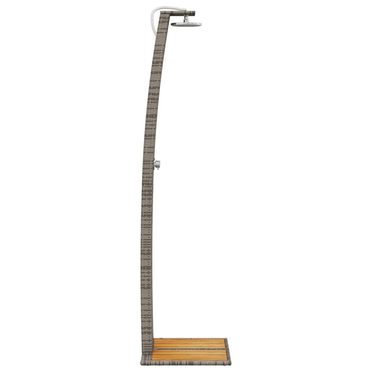 GARTENDUSCHE Grau 55/60/224 Cm Poly Rattan Und Akazienholz - Grau, Holz (55/224/60cm) - vidaXL