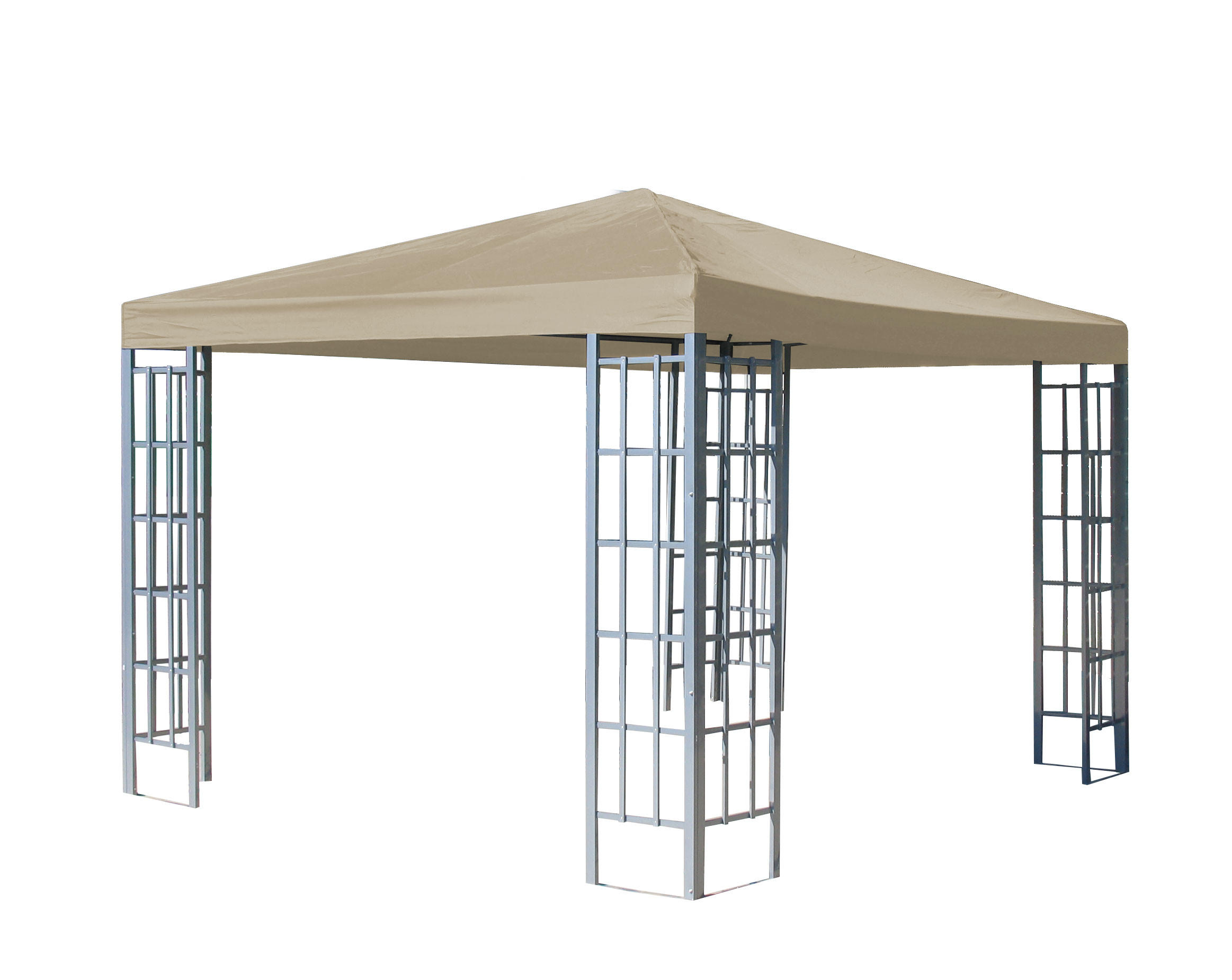 ALUOPTIK Pavillon 3x3m Anthrazit - Beige, Metall (300/256/300cm) - QUICK STAR
