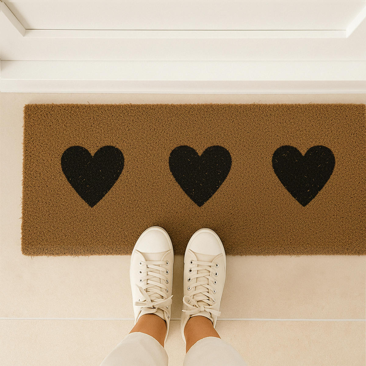 ROHOŽ - svetlohnedá, textil/plast (75/25cm) - Relaxdays