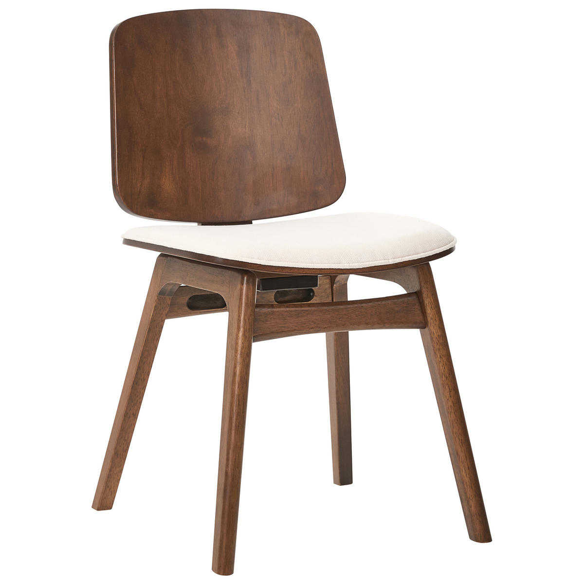 ESSZIMMERSTUHL 2er-Set Holz Braun/Hellbeige Charleston - Beige, Textil (45/78/51cm) - Beliani