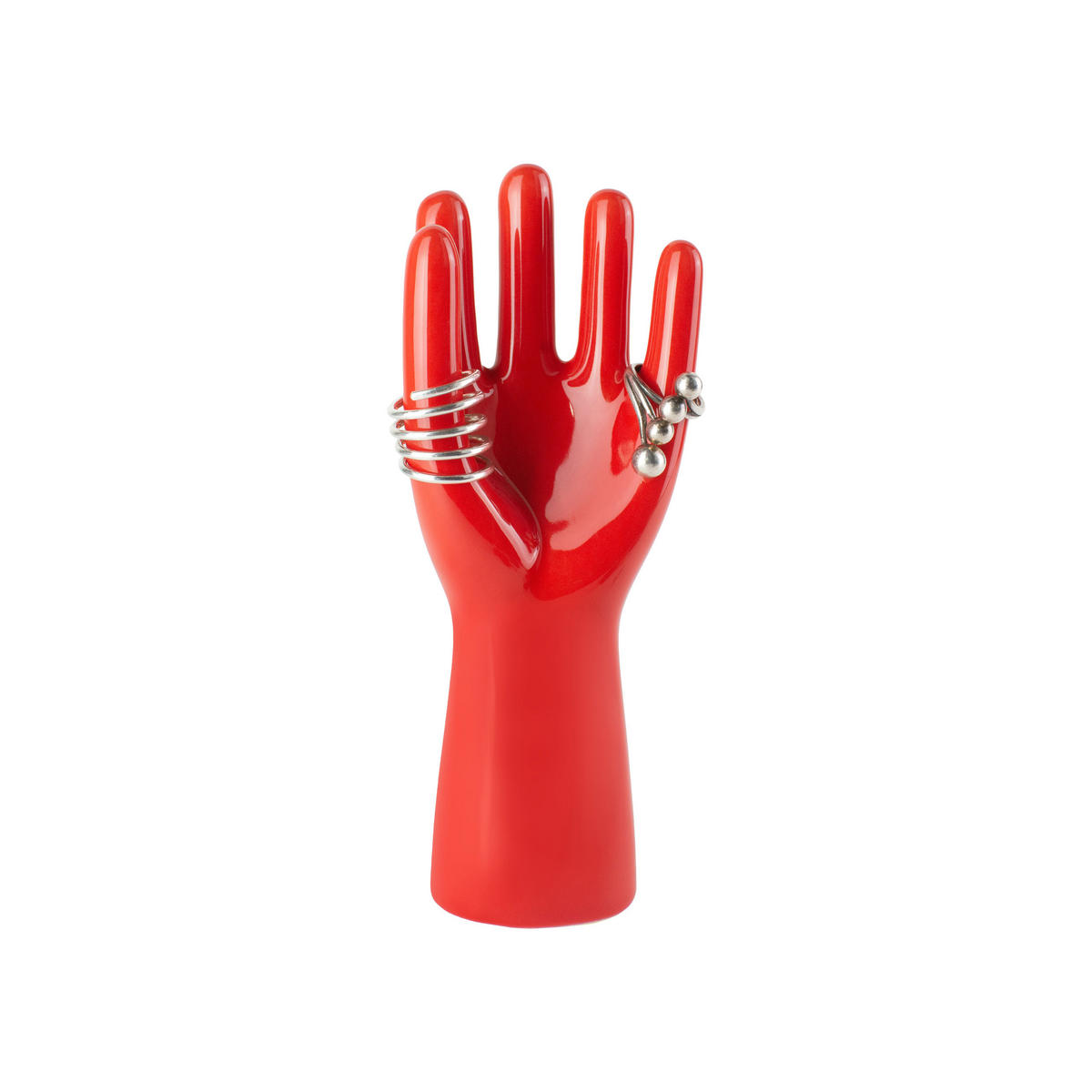 SCHMUCKSTÄNDER Arts of Parts Hand klein, Steingut, Rot, 7 x 4 x 18 cm - Rot, Keramik (4/18/7cm)