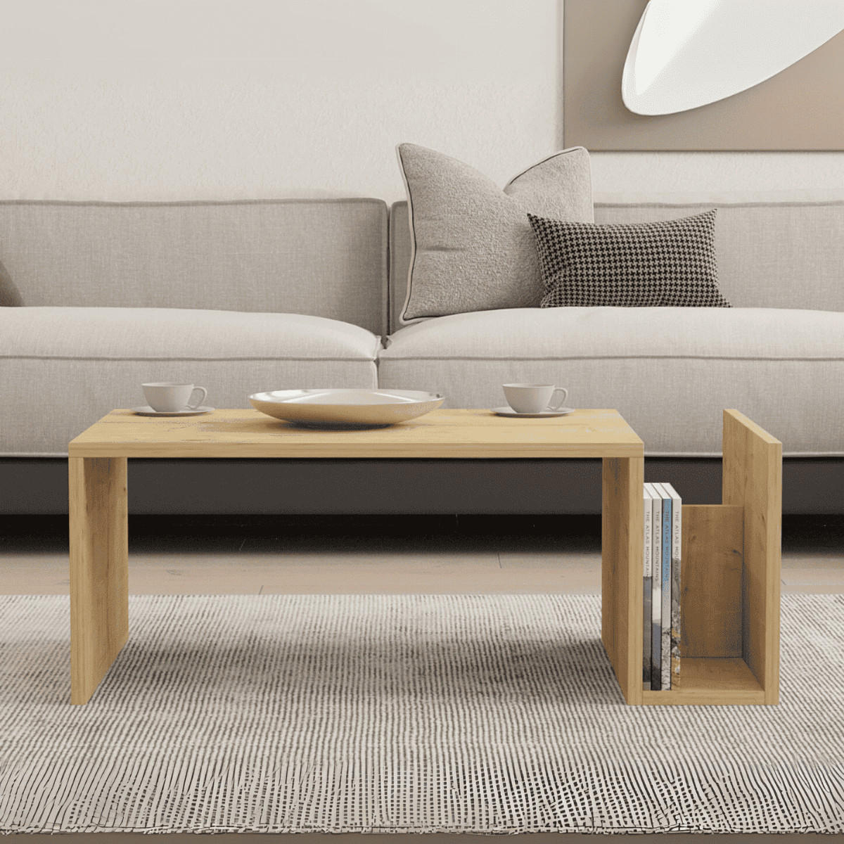 COUCHTISCH - memo 86,8/50/32,4 cm - Eichefarben, Holzwerkstoff (86.8/50/32.4cm) - Calicosy