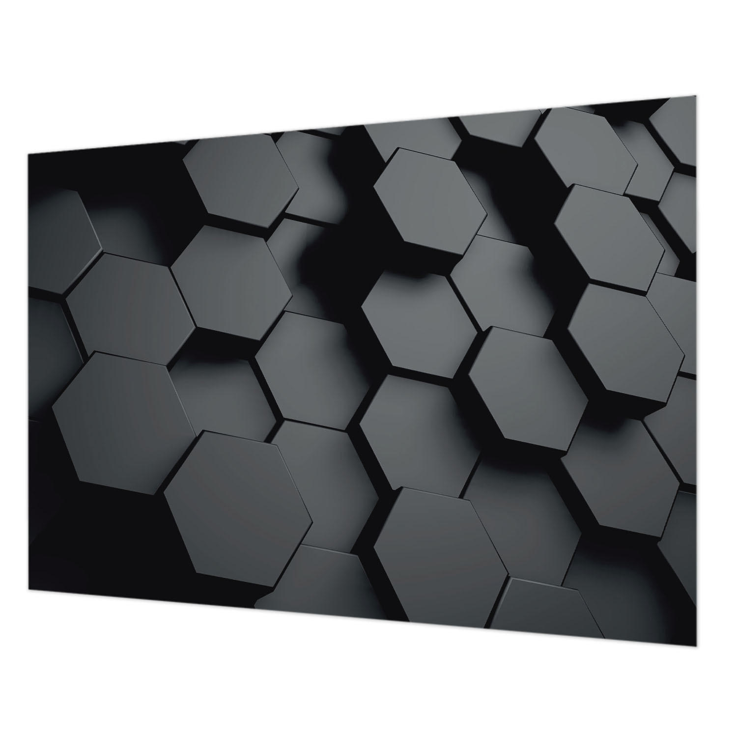 FOTOTAPETE 312x219 cm - 3D-Sechsecke - Schwarz, Textil (312/219cm) - Wallfluent