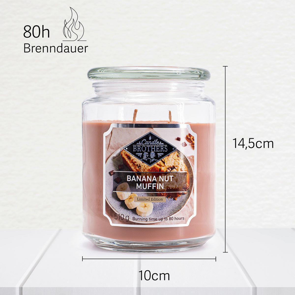 DUFTKERZE CandleBrothers - Beige, Glas/Naturmaterialen (15cm)