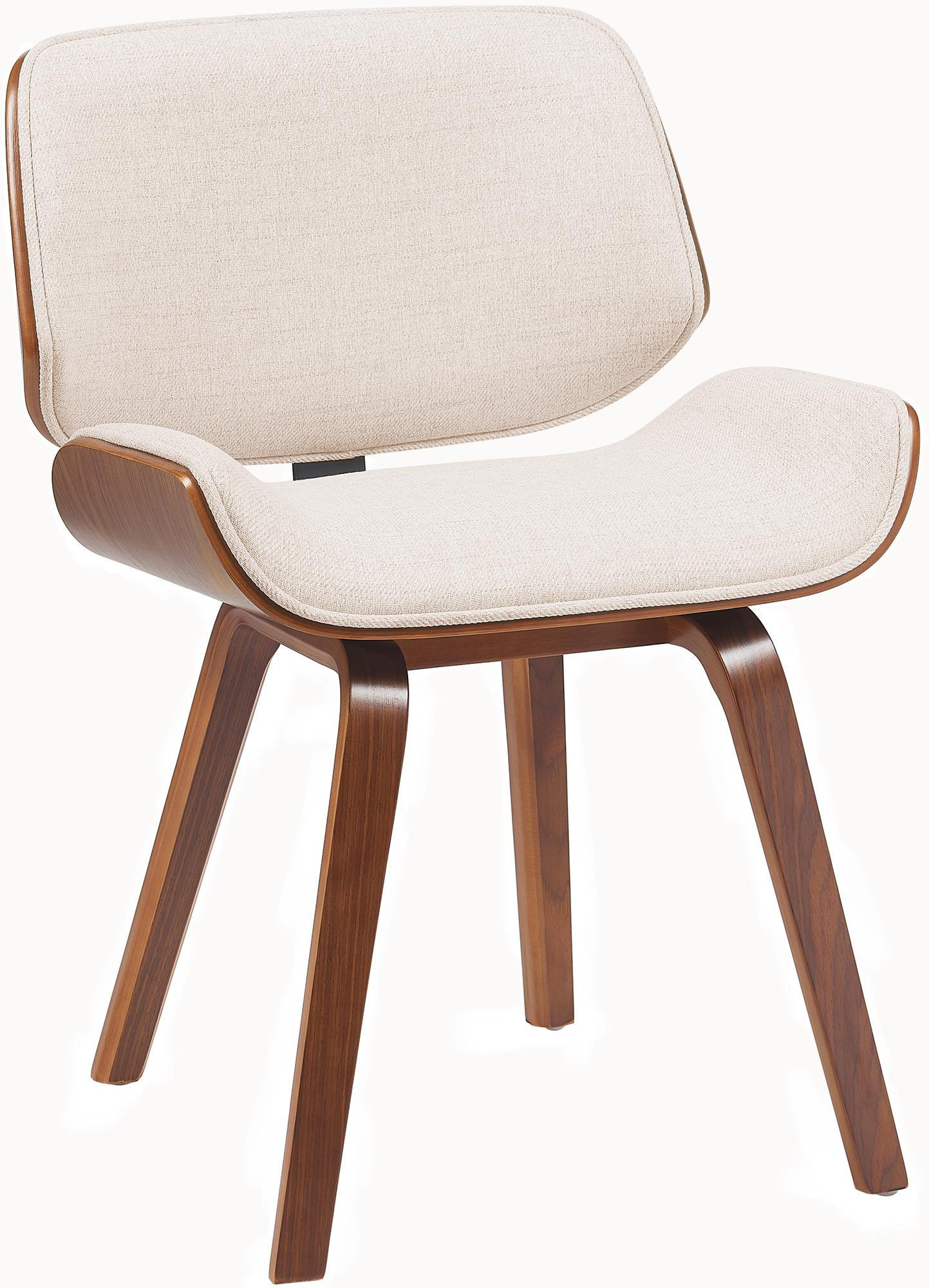 BESUCHERSTUHL Stoff Walnuss/Creme - Walnussfarben/Creme, Holz/Textil (55/80/41cm) - CLP