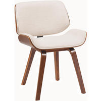 BESUCHERSTUHL Stoff Walnuss/Creme - Walnussfarben/Creme, Holz/Textil (55/80/41cm) - CLP