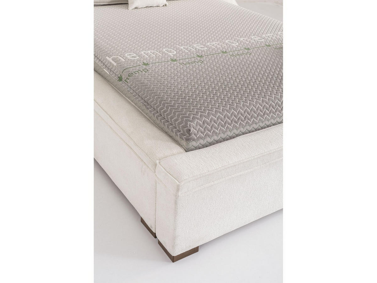 POLSTERBETT Orion 120x200 Creme - Creme, Textil/Metall (120/200cm) - Villa Möbel